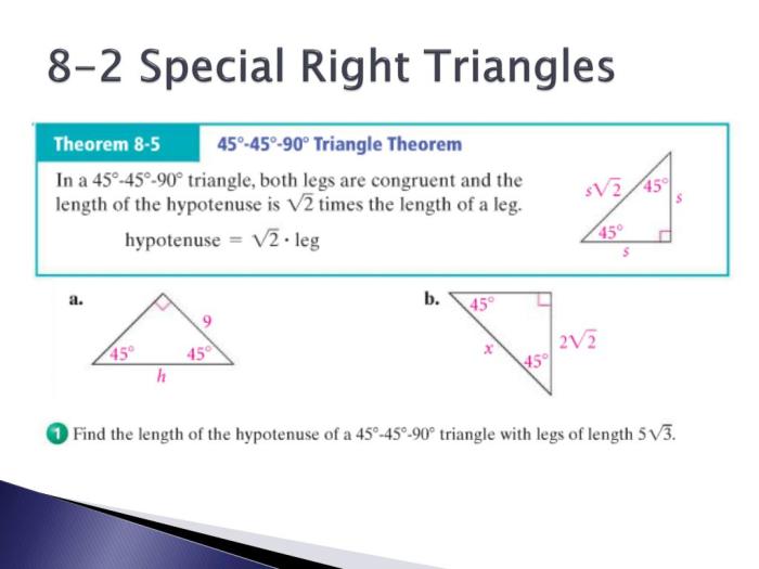 Practice 8-2 special right triangles