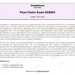 Penn foster exam answers free