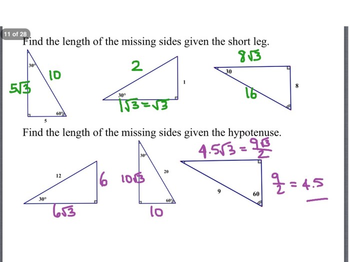 Practice 8-2 special right triangles