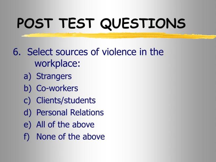 Avade workplace violence test answers