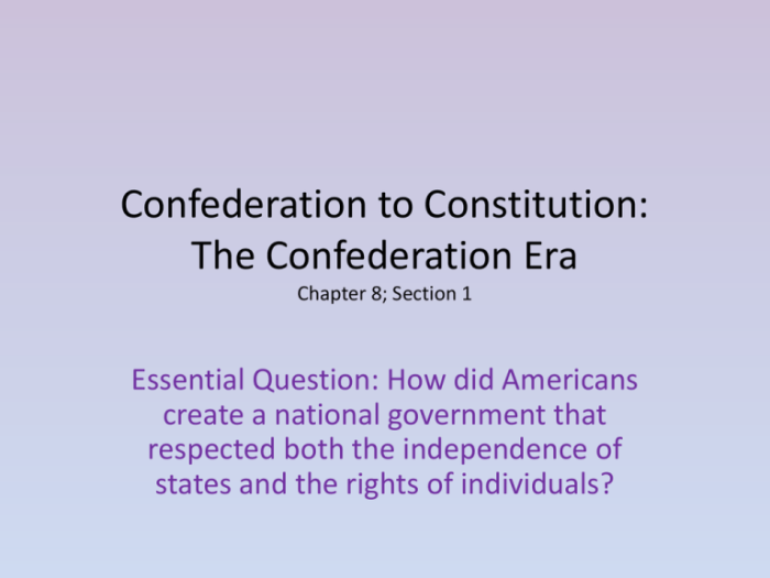 Chapter 9 the confederation and the constitution